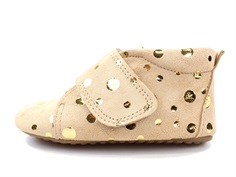 Pom Pom slippers beige gold dot
